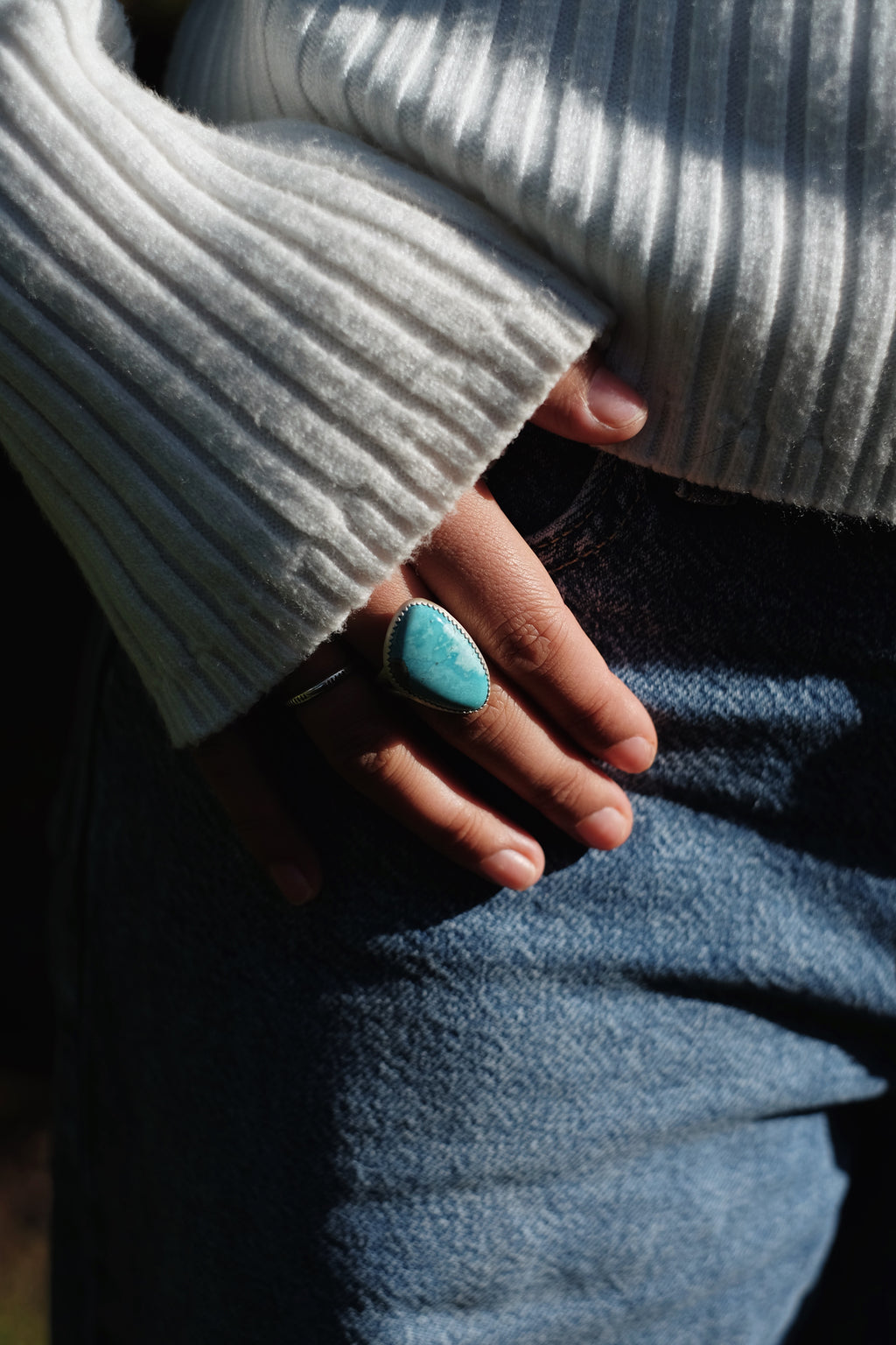 Chinese Turquoise Statement Ring — Size 9