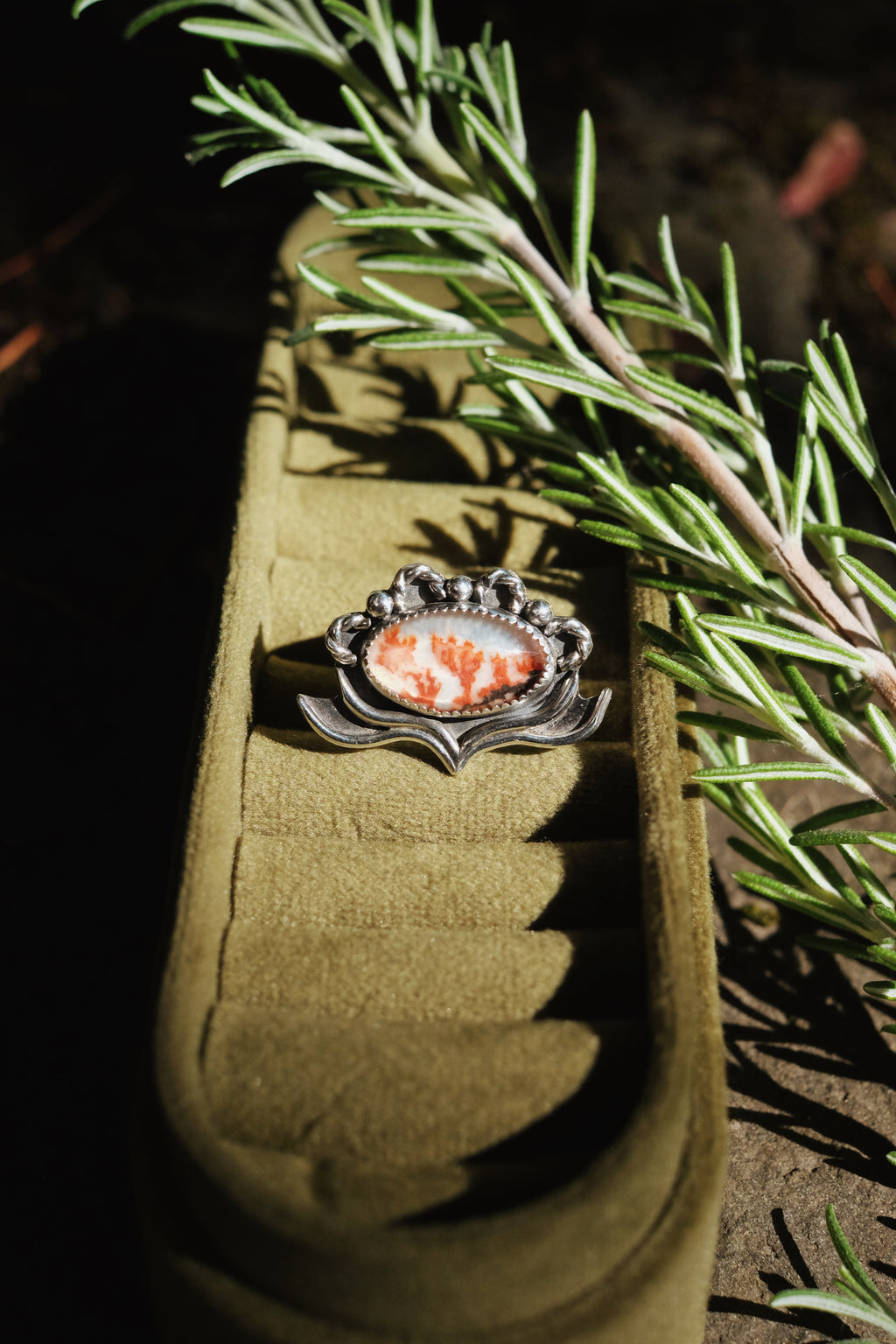 Dendritic Agate Ring  (Size 8.75)
