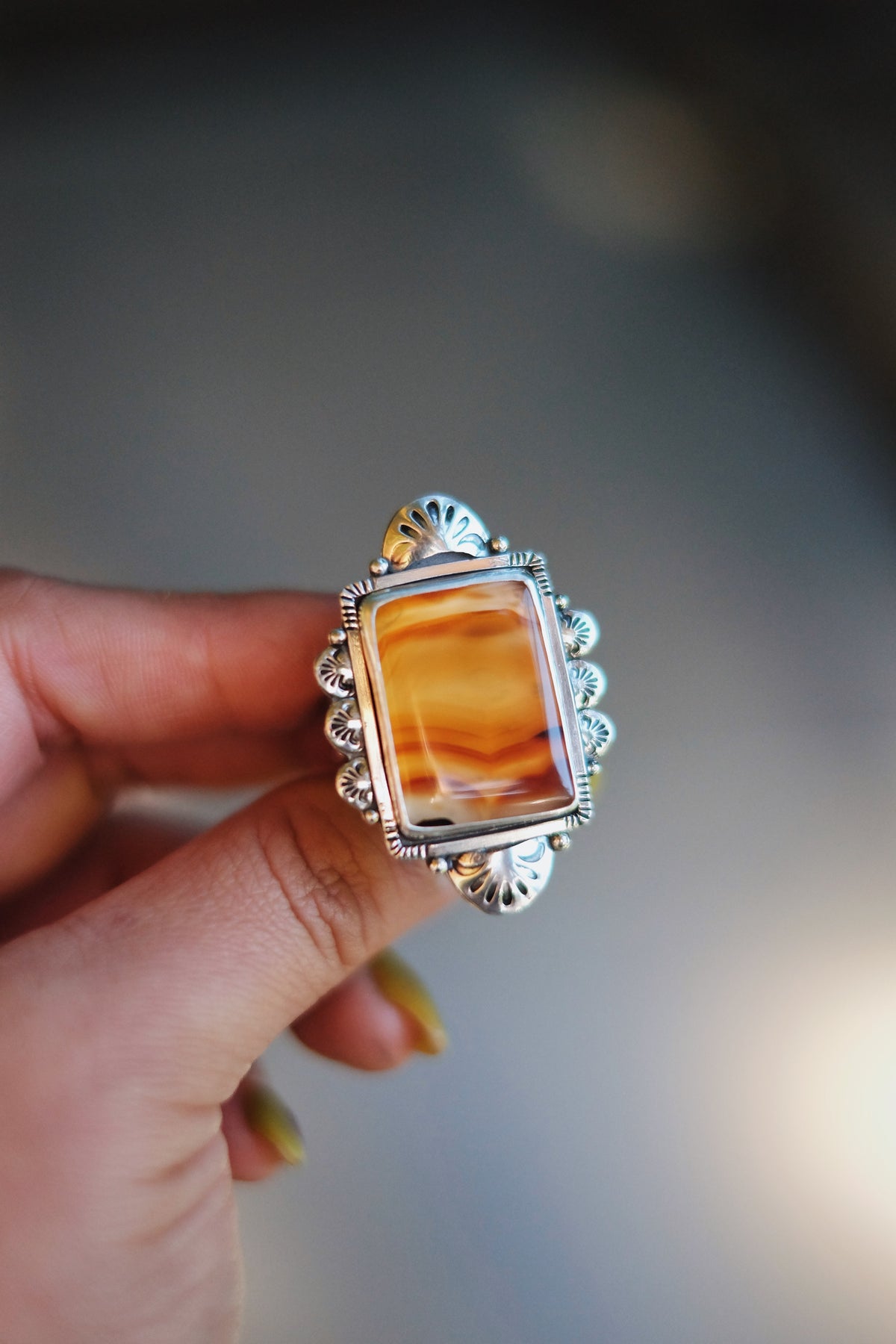 Montana Agate Statement Ring (Size 9)
