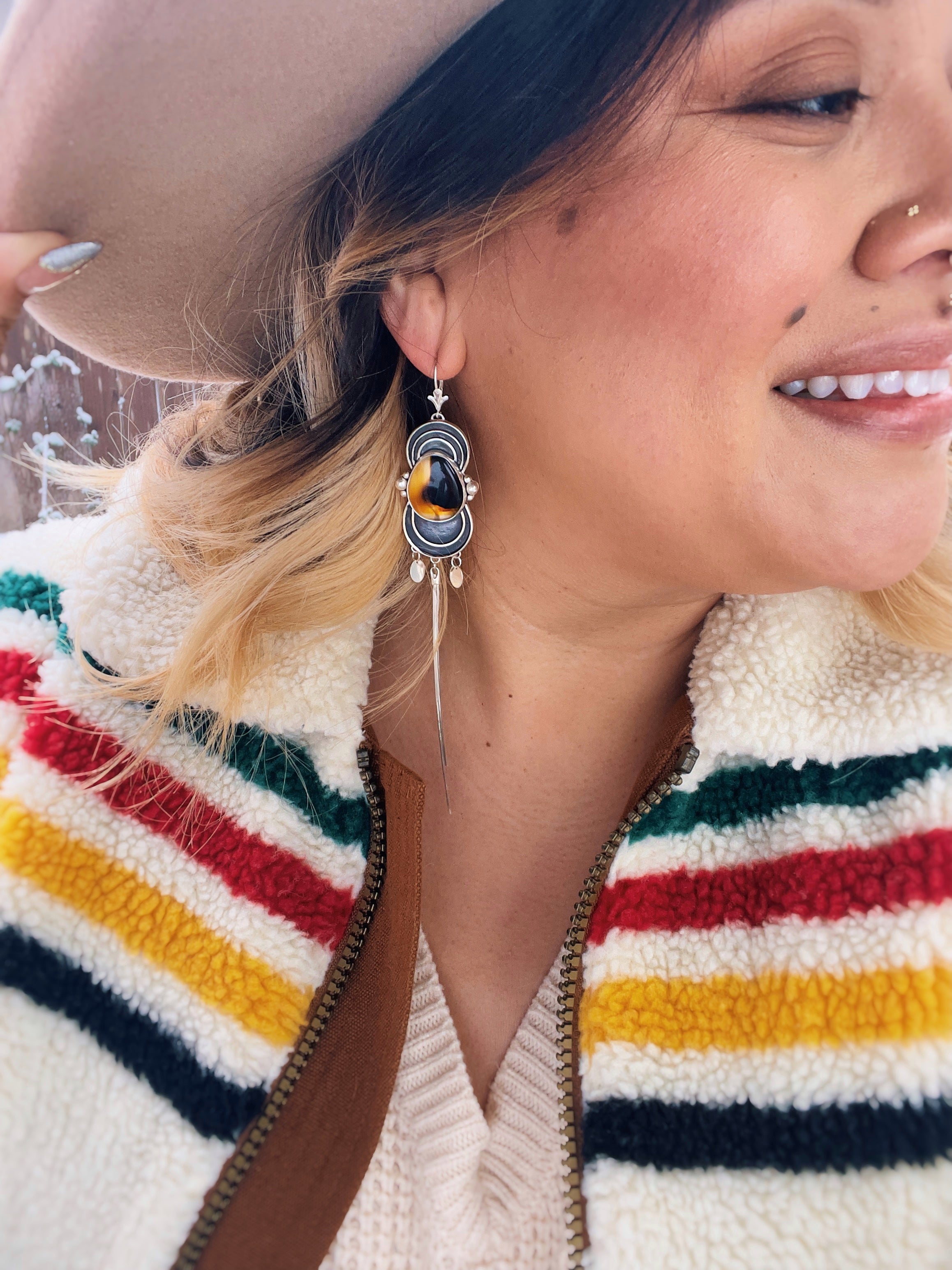 Varied Thrush Aurora Cascade Earrings