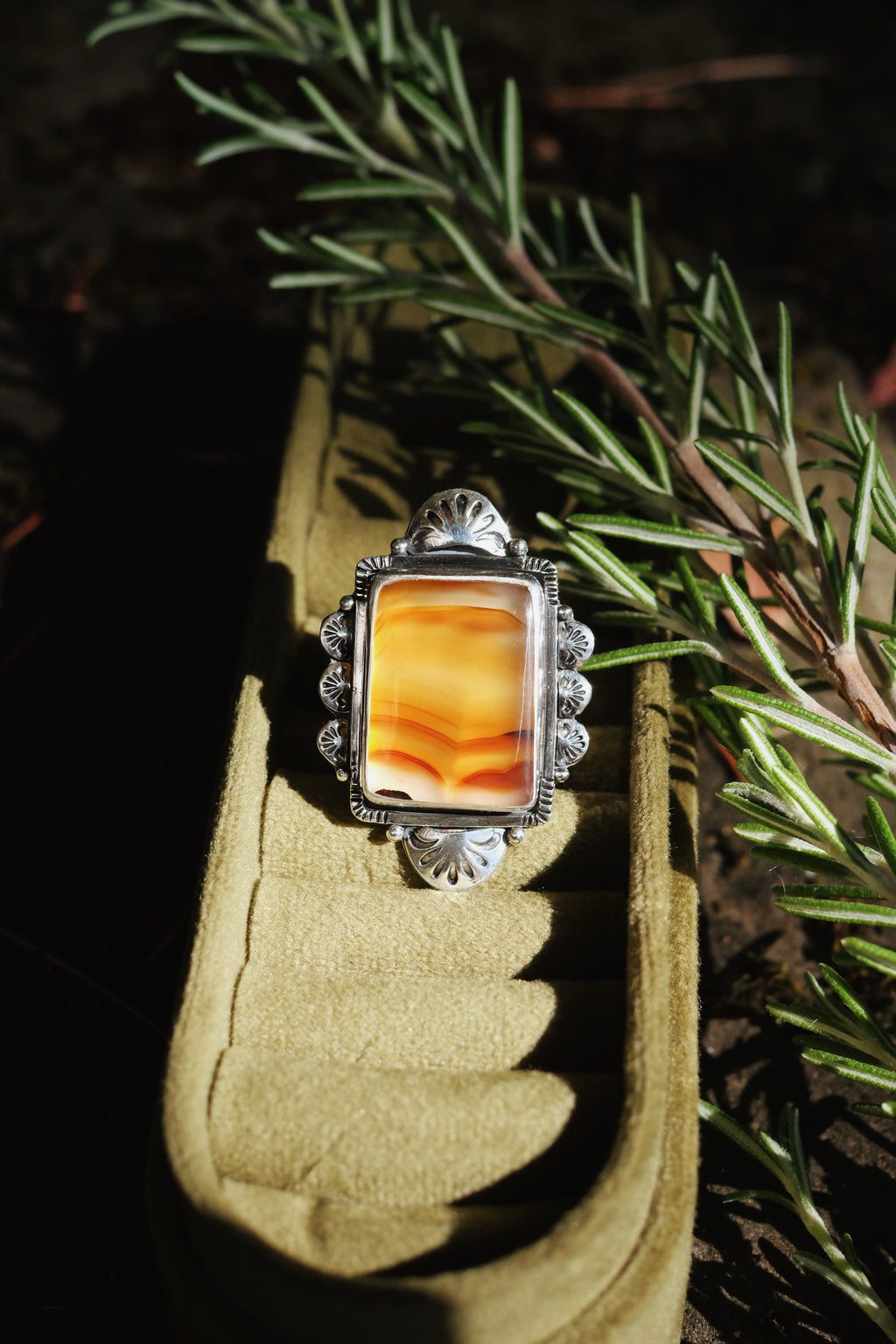 Montana Agate Statement Ring (Size 9)