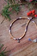 Natural Seed Bead Necklace with Sterling Star Charm