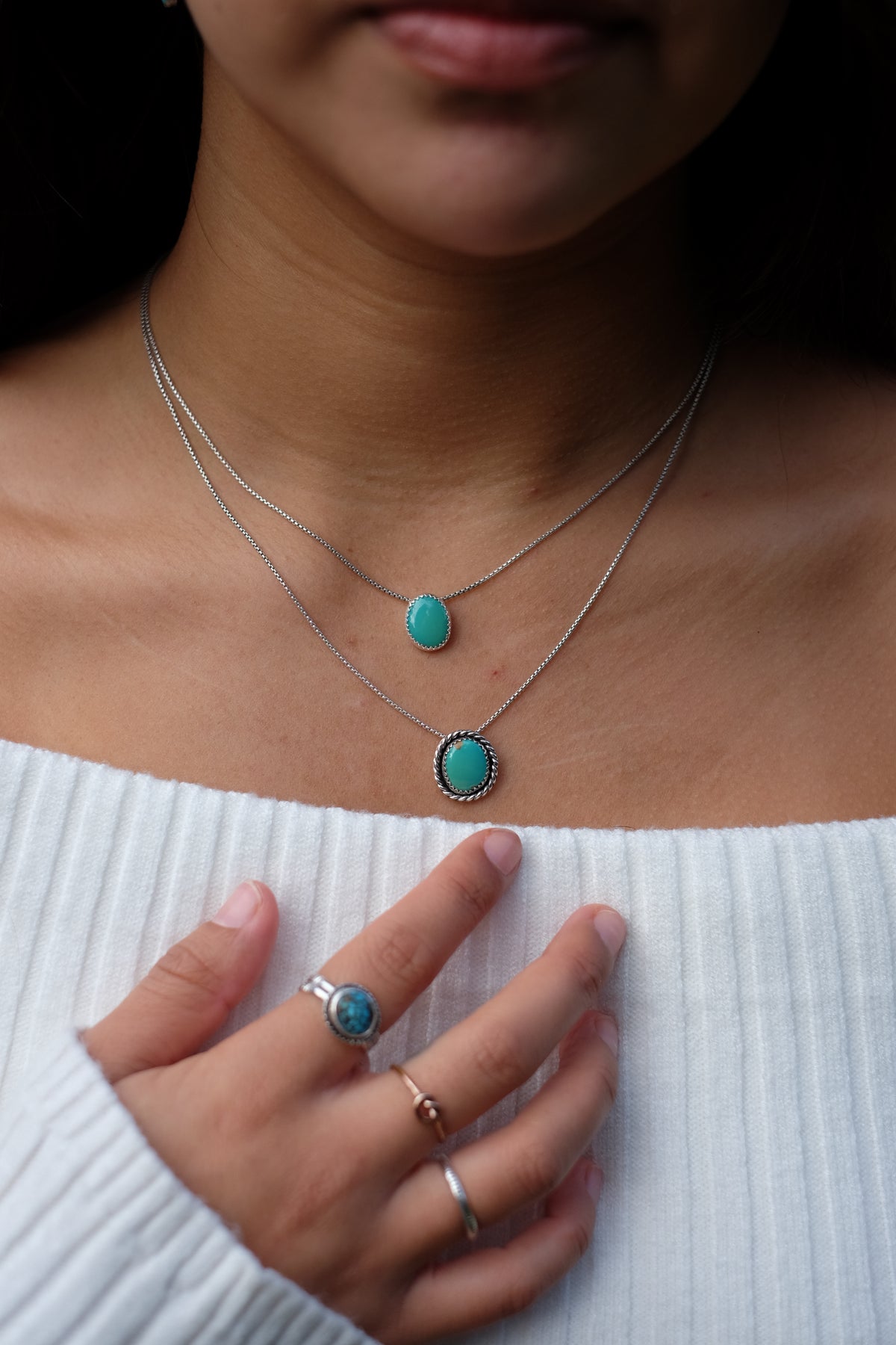 Sonoran Gem Turquoise Rolo Necklace — 16"