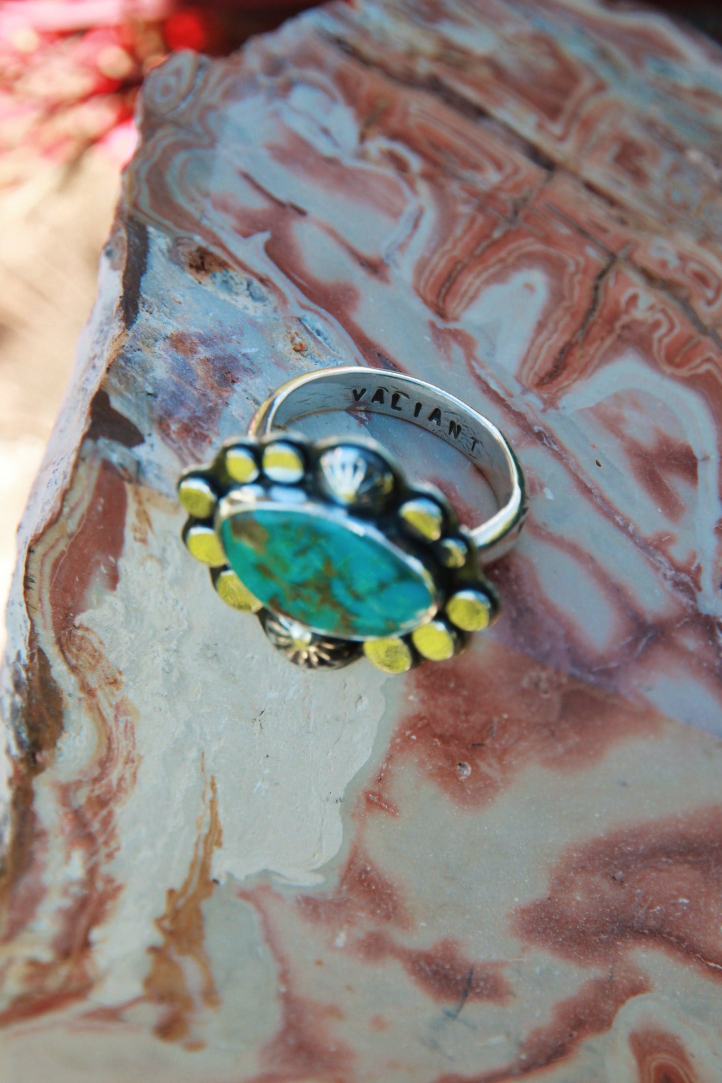 "Valiant" Stamp Ring (size 9)