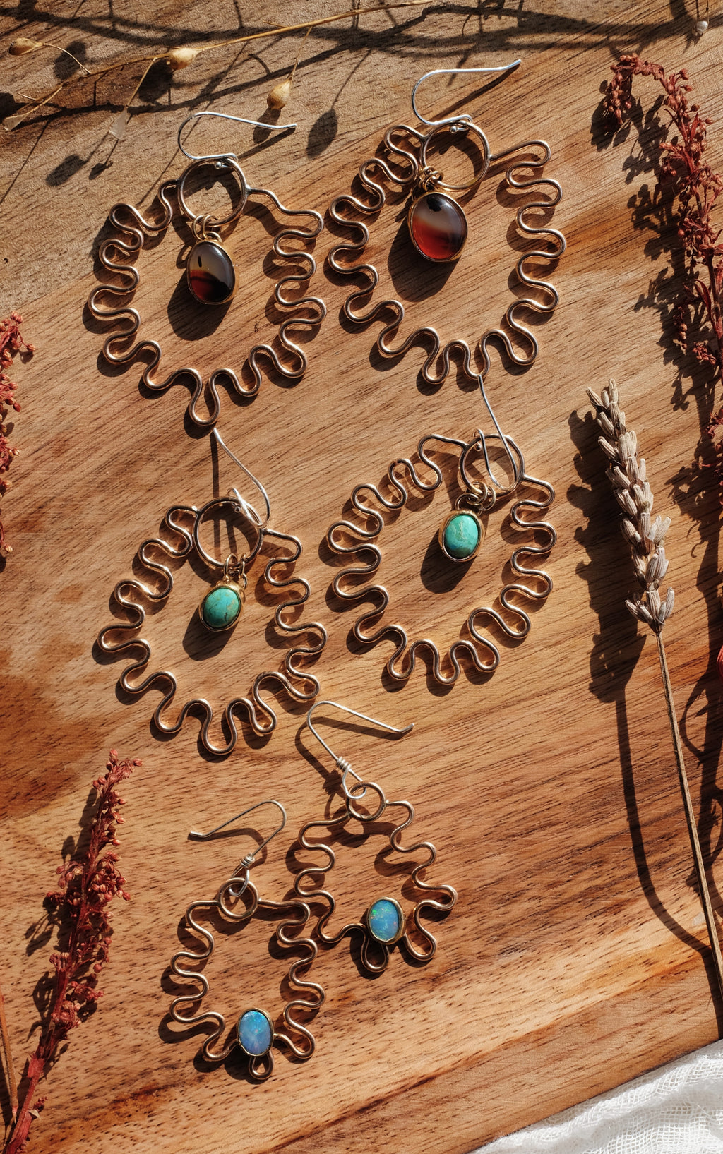 Royston turquoise Sun Squiggle Earrings