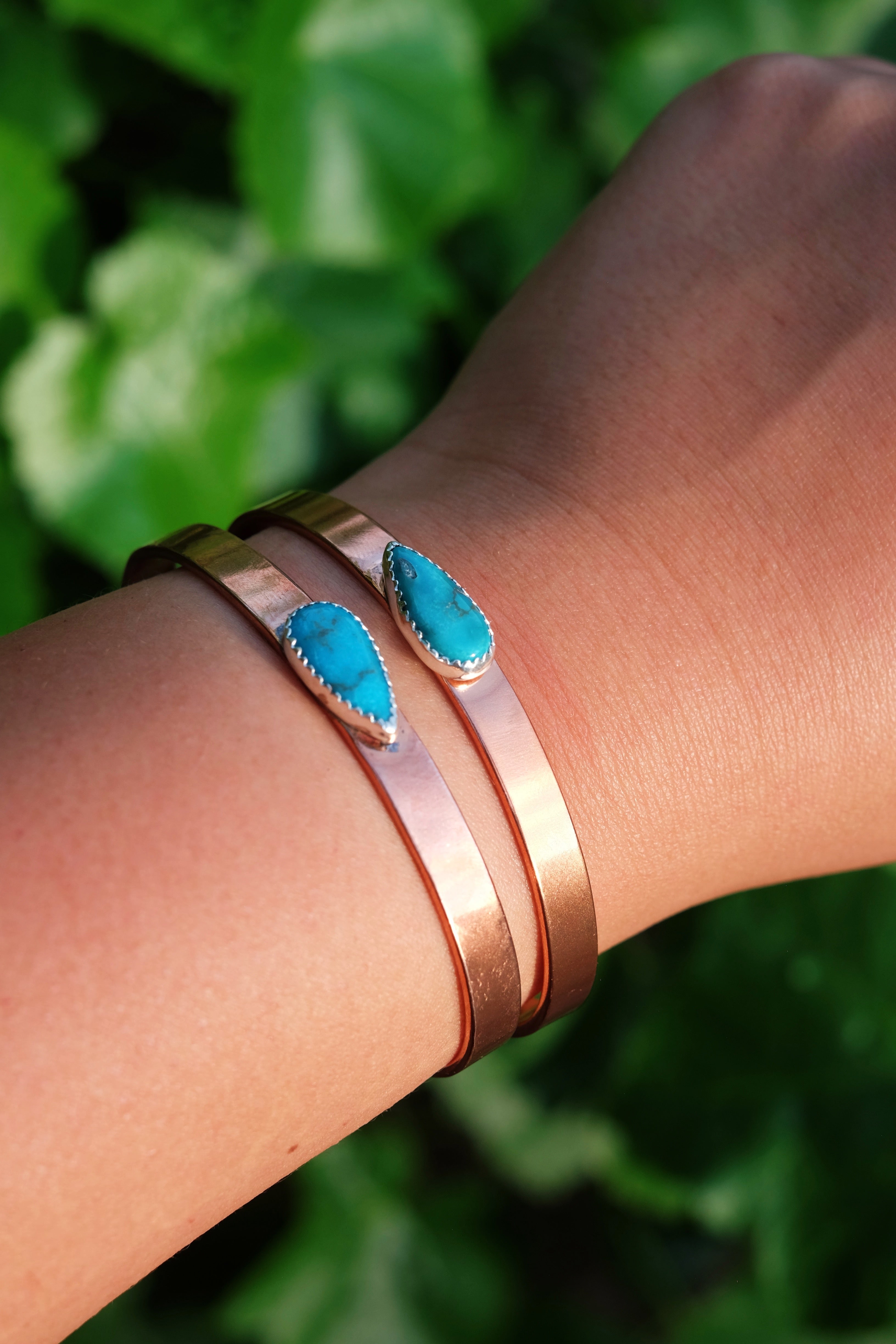 Sleeping Beauty Turquoise Copper Cuff Bracelet