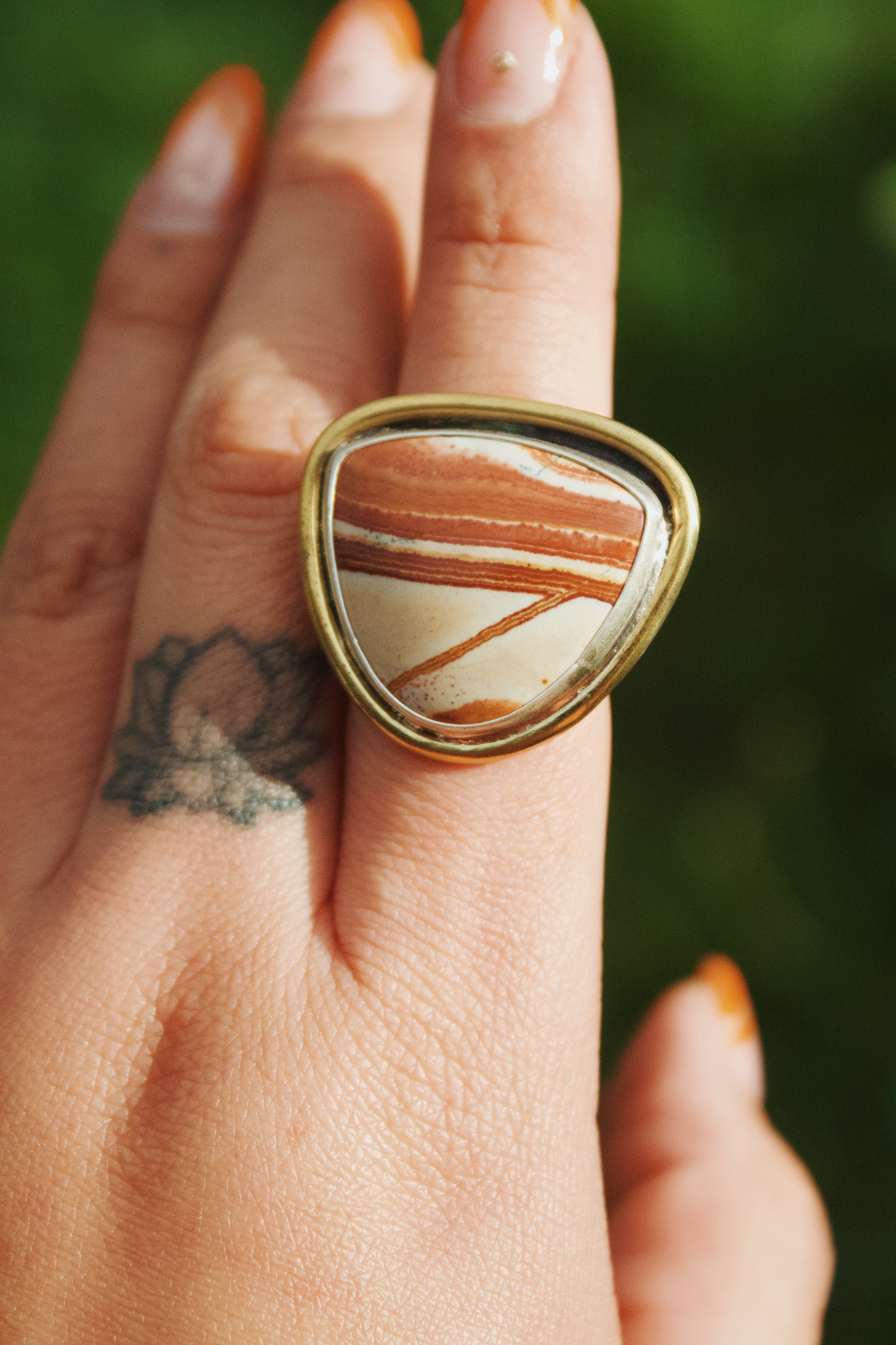 Desert Mirage Ring – Owyhee Jasper (size 8)