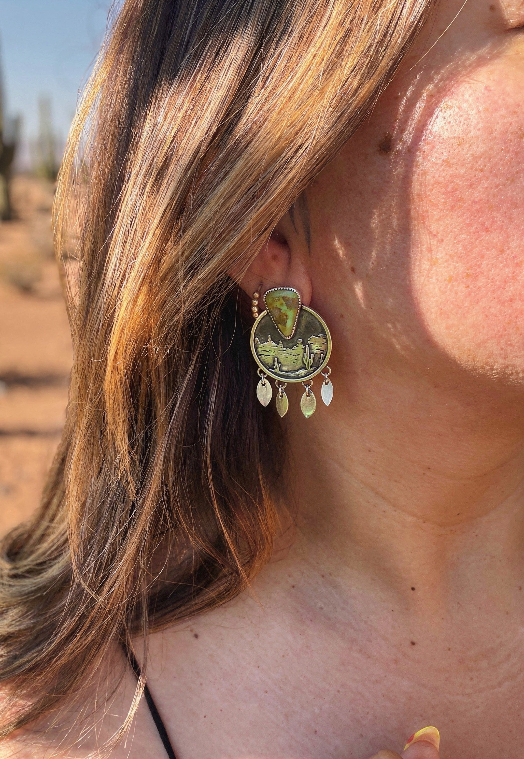 Desert Frame Earrings - Sonoran Gold