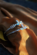 Coober Pedy Opal + Silver Dot Cuff