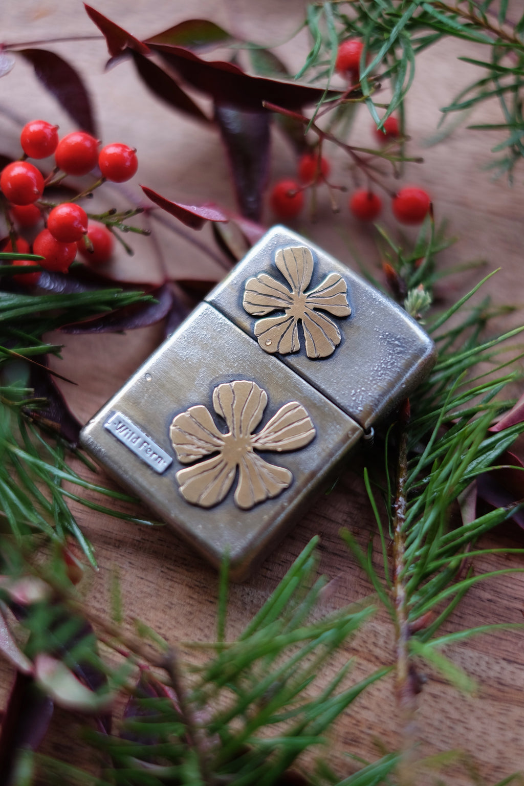 Brass Flower Bloom Zippo