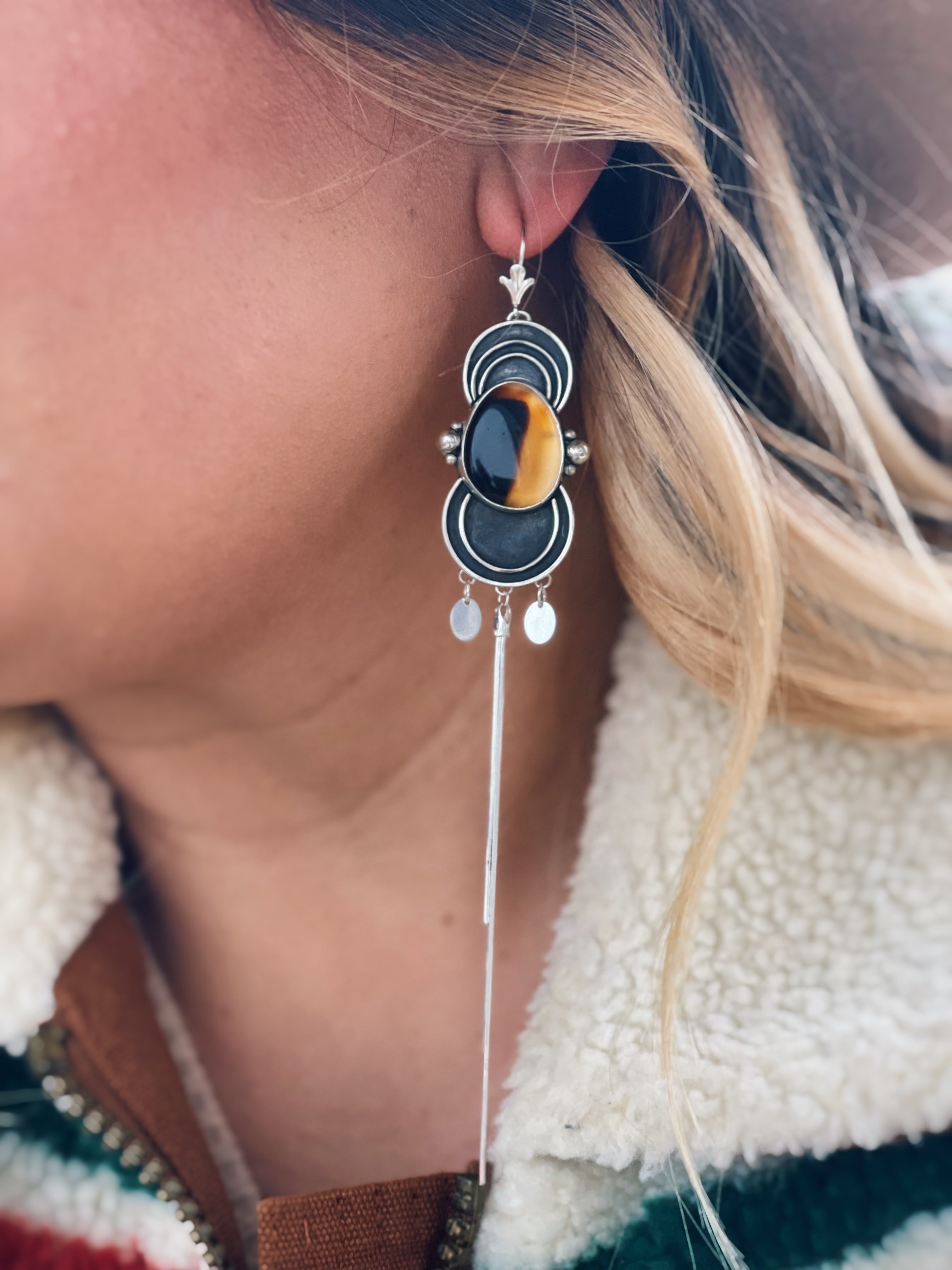 Varied Thrush Aurora Cascade Earrings
