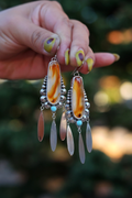 Montana Agate + Campitos Turquoise Statement Earrings
