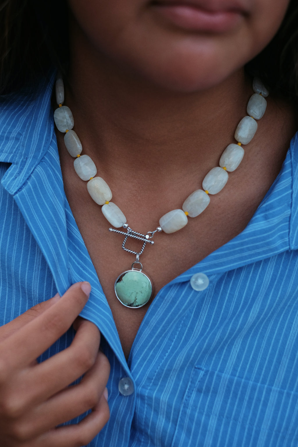 Lemon Chrysoprase + Lemon Jade Necklace