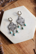 Stamped Turquoise Huggie Earrings (Made-to-Order)