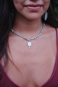 Amazonite + Baroque Pearl Necklace