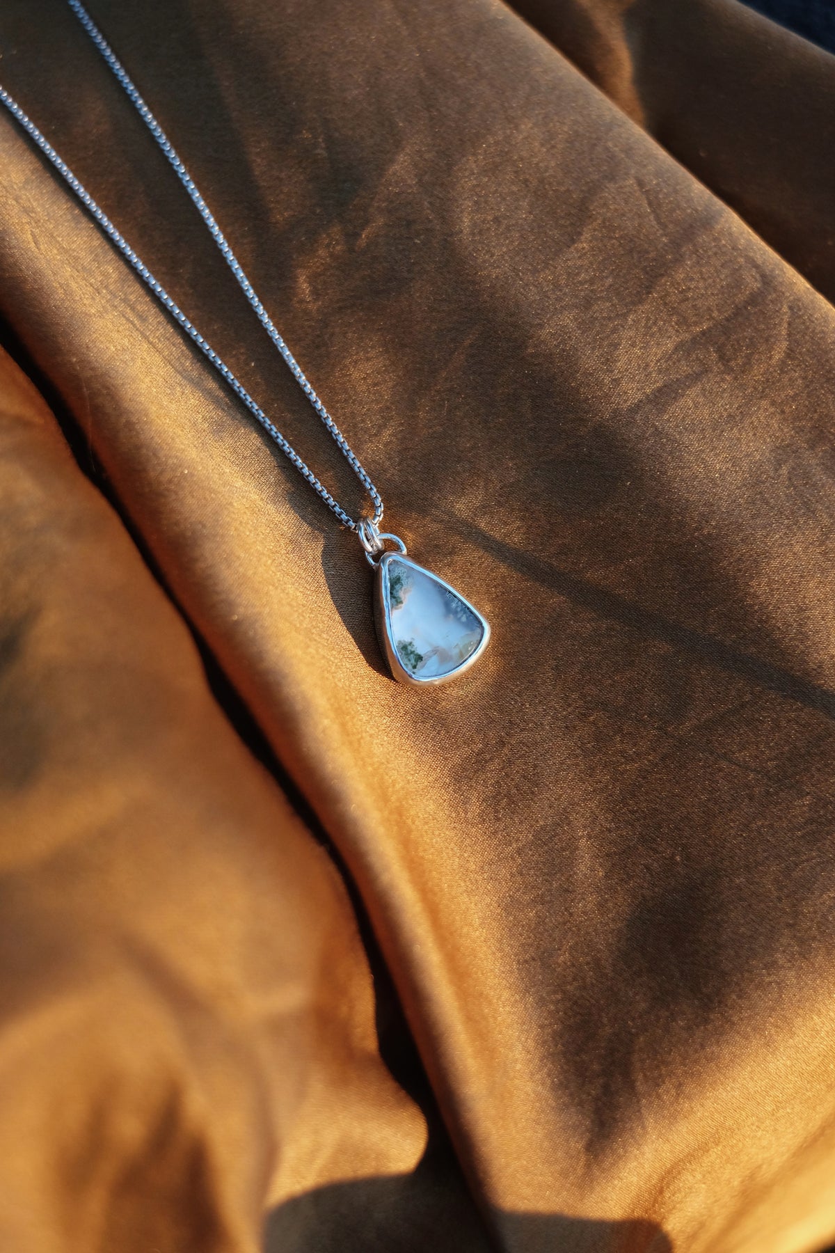 Moss Agate Chain Necklace