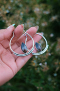 Polychrome Jasper Sterling Silver Hoop Earrings