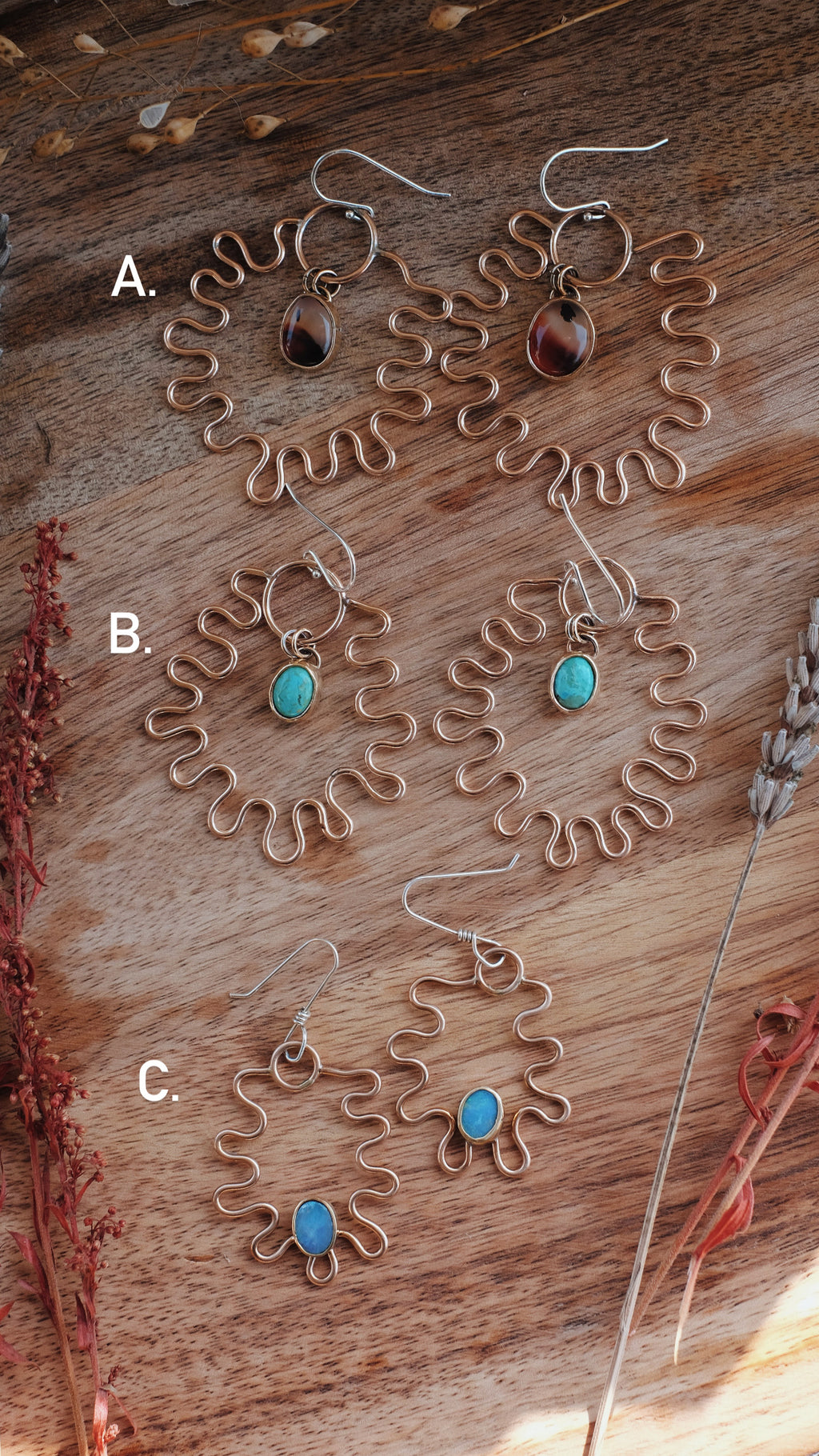 Royston turquoise Sun Squiggle Earrings