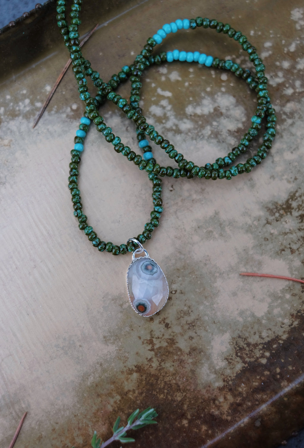 Rose-Cut Ocean Jasper Beaded Necklace