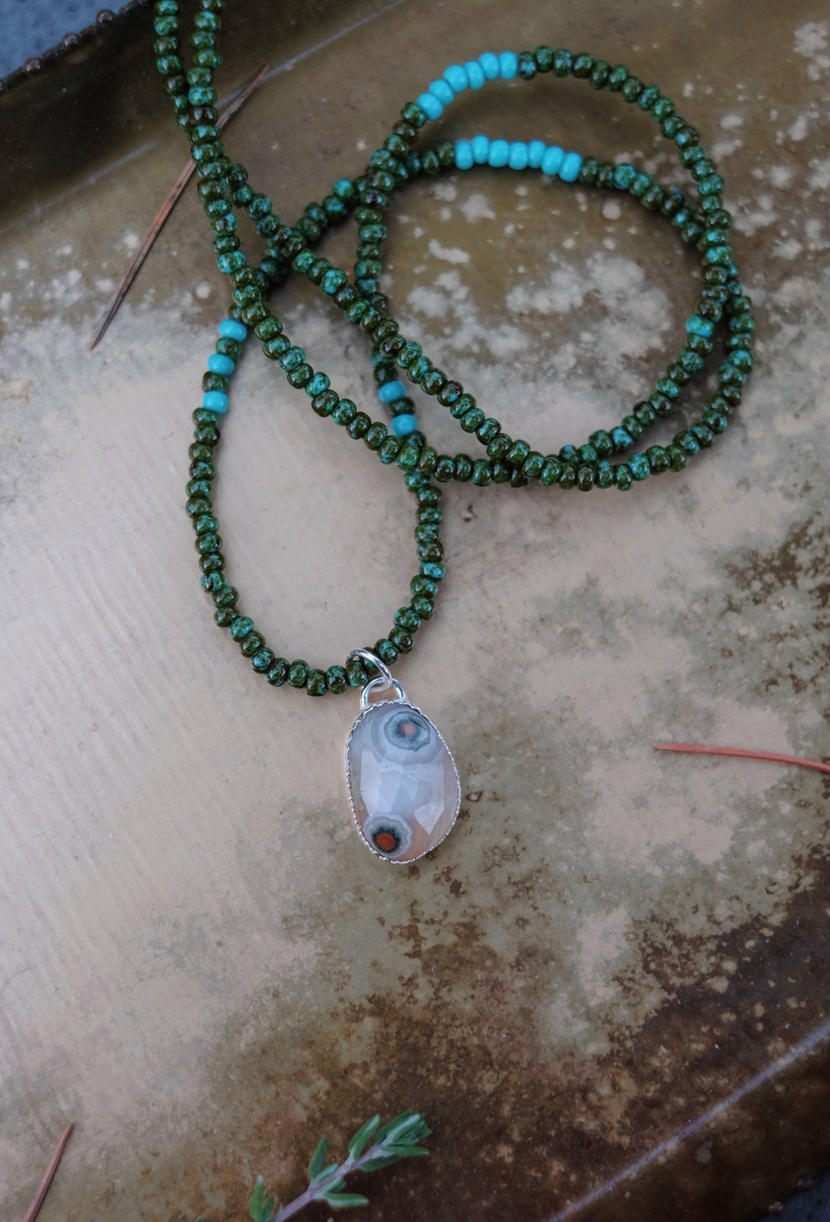 Rose-Cut Ocean Jasper Beaded Necklace