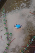 The Sundown Ring — Natural Lone Mountain Turquoise - Size 8.5