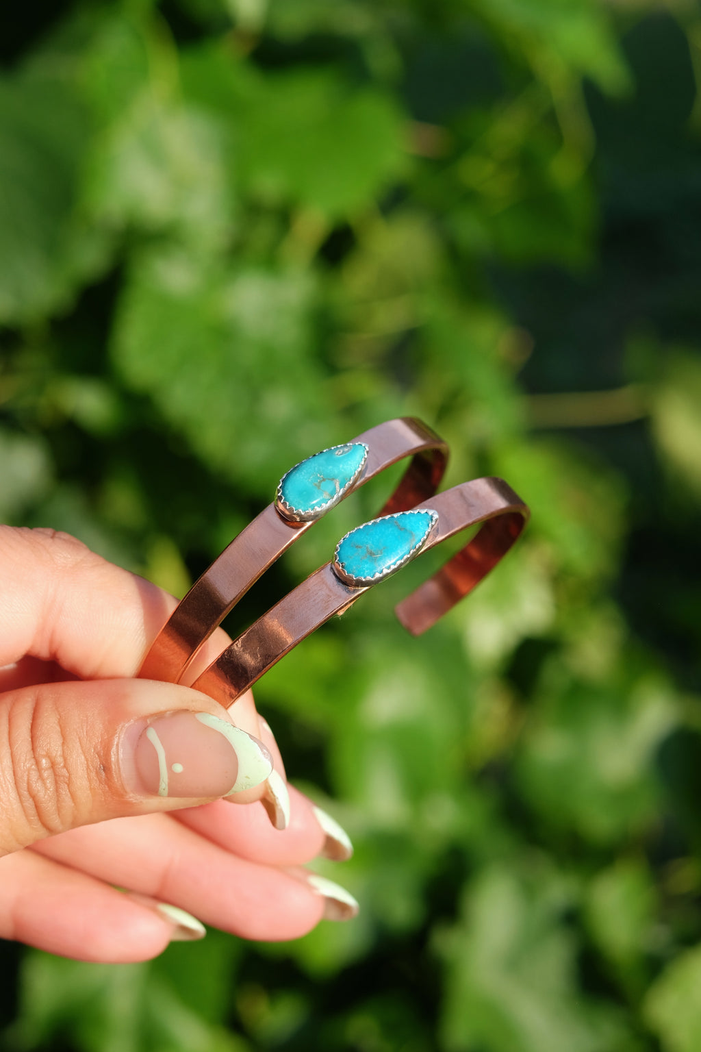 Sleeping Beauty Turquoise Copper Cuff Bracelet