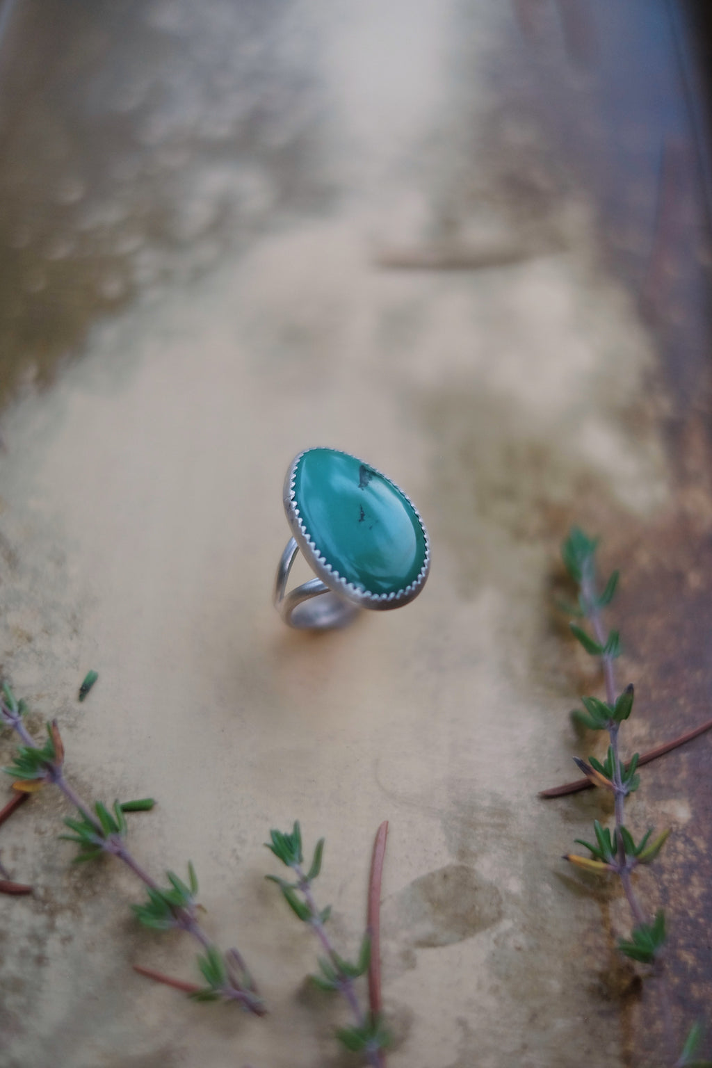 Chinese Turquoise Statement Ring - Size 7.5