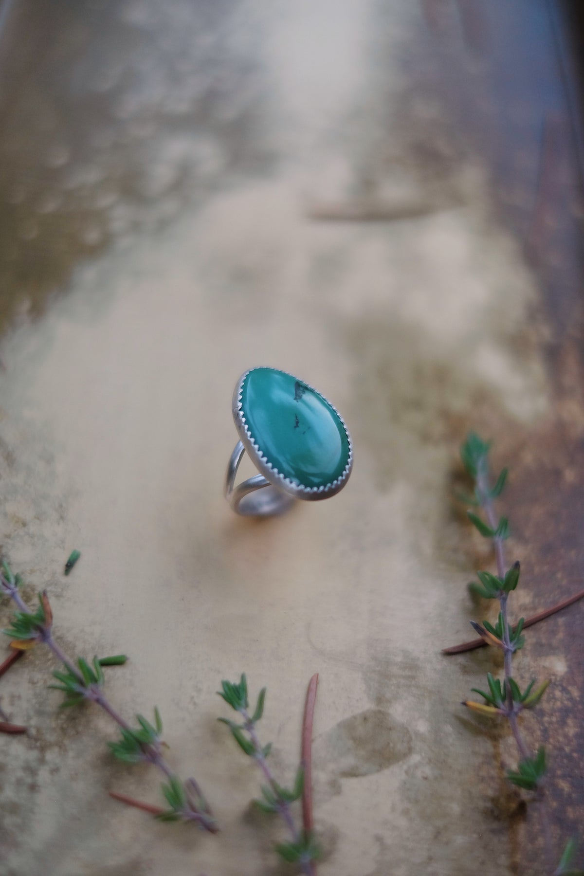 Chinese Turquoise Statement Ring - Size 7.5