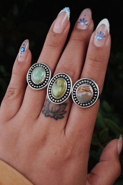 Kindred Ring – Chicken Track Jasper (Size 7.75)